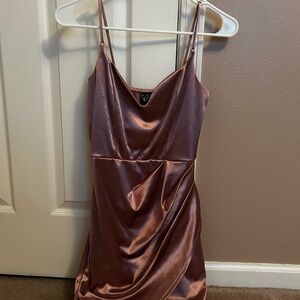 Windsor Metallic Pink Satin Dress
